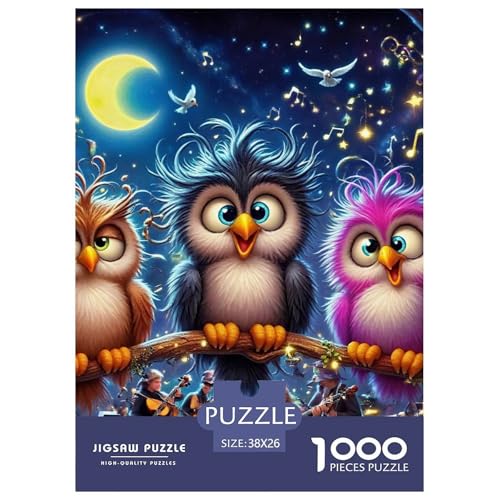 Eule 1000 Teile Klassische Puzzle Tier Für Die Ganze Familie, Teile Passen Perfekt Zusammen, Geschicklichkeitsspiel, Premium Quality, Stressabbau-Spielzeug 38x26cm/1000pcs von QIAVXZIP