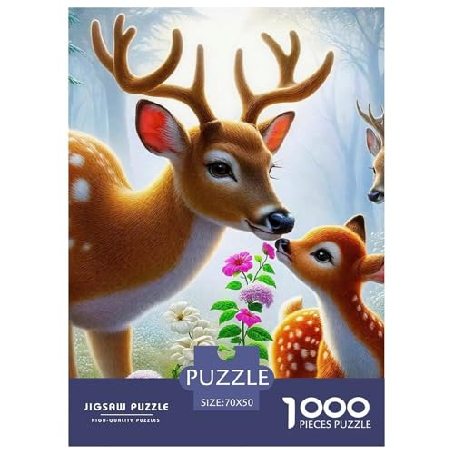 Fawn 1000 Teile Schwieriges Großes Puzzle Tier Für Erwachsene, Familien, Teile Passen Perfekt Zusammen, Geschicklichkeitsspiel, Perfekt Für Spieleabende, Pädagogisches 70x50cm/1000pcs von QIAVXZIP