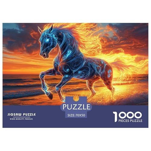 Feines Pferd 1000 Teile Klassische Puzzle, Familien, Teile Passen Perfekt Zusammen, Geschicklichkeitsspiel, Perfekt Für Spieleabende, Stressabbau-Spielzeug 70x50cm/1000pcs von QIAVXZIP