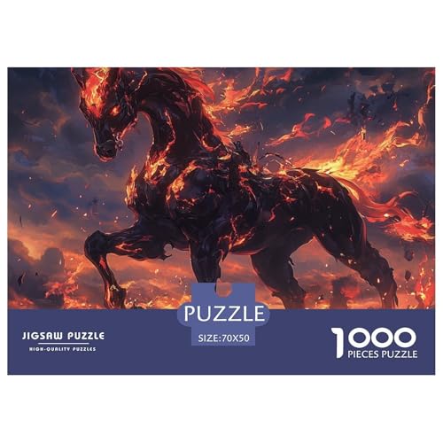 Feines Pferd 1000 Teile Klassische Puzzle, Familien, Teile Passen Perfekt Zusammen, Geschicklichkeitsspiel, Premium Quality, Stressabbau-Spielzeug 70x50cm/1000pcs von QIAVXZIP