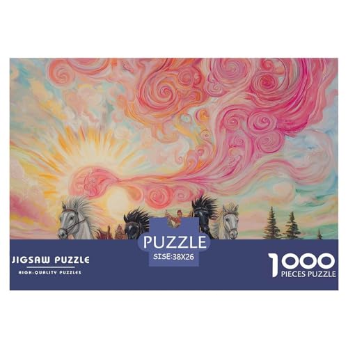 Feines Pferd 1000 Teile Klassische Puzzle Und Kinder, Teile Passen Perfekt Zusammen, Geschicklichkeitsspiel, Premium Quality, Stressabbau-Spielzeug 38x26cm/1000pcs von QIAVXZIP