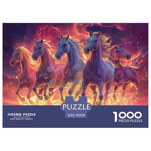 Feines Pferd 1000 Teile Schwieriges Großes Puzzle, Teile Passen Perfekt Zusammen, Geschicklichkeitsspiel, Perfekt Für Spieleabende, Stressabbau-Spielzeug 70x50cm/1000pcs von QIAVXZIP