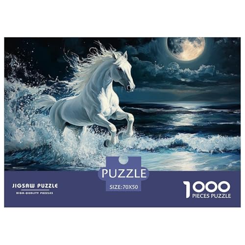 Feines Pferd 1000 Teile Schwieriges Großes Puzzle, Teile Passen Perfekt Zusammen, Geschicklichkeitsspiel, Premium Quality, Stressabbau-Spielzeug 70x50cm/1000pcs von QIAVXZIP