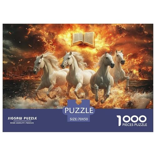 Feines Pferd 1000 Teile Unmöglich Puzzles, Teile Passen Perfekt Zusammen, Geschicklichkeitsspiel, Premium Quality, Pädagogisches 70x50cm/1000pcs von QIAVXZIP