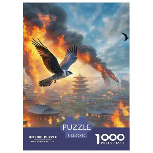 Feuergeflügelter Falken 1000 Teile Unmöglich Puzzles Tier, Teile Passen Perfekt Zusammen, Geschicklichkeitsspiel, Perfekt Für Spieleabende, Pädagogisches 70x50cm/1000pcs von QIAVXZIP