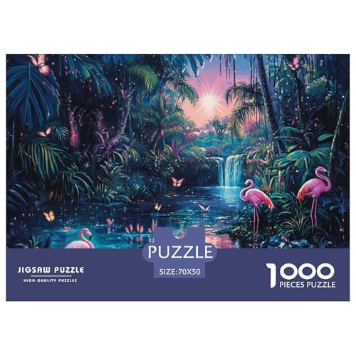 Flamingo 1000 Teile Klassische Puzzle, Familien, Teile Passen Perfekt Zusammen, Geschicklichkeitsspiel, Perfekt Für Spieleabende, Stressabbau-Spielzeug 70x50cm/1000pcs von QIAVXZIP