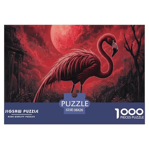 Flamingo 1000 Teile Schwieriges Großes Puzzle, Familien, Teile Passen Perfekt Zusammen, Geschicklichkeitsspiel, Perfekt Für Spieleabende, Stressabbau-Spielzeug 38x26cm/1000pcs von QIAVXZIP