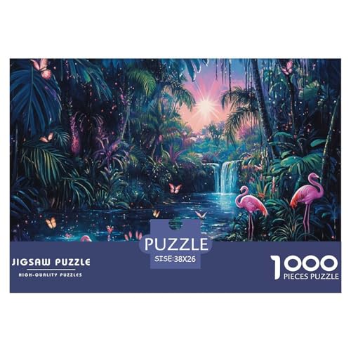Flamingo 1000 Teile Schwieriges Großes Puzzle, Teile Passen Perfekt Zusammen, Geschicklichkeitsspiel, Perfekt Für Spieleabende, Stressabbau-Spielzeug 38x26cm/1000pcs von QIAVXZIP