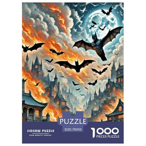 Fledermaus Skimming Nacht 1000 Teile Schwieriges Großes Puzzle Tier Und Kinder, Teile Passen Perfekt Zusammen, Geschicklichkeitsspiel, Perfekt Für Spieleabende, Pädagogisches 70x50cm/1000pcs von QIAVXZIP