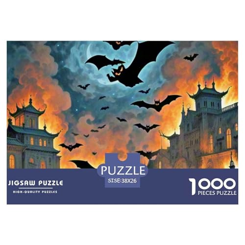 Fledermaus Skimming Nacht 1000 Teile Unmöglich Puzzles Tier, Teile Passen Perfekt Zusammen, Geschicklichkeitsspiel, Perfekt Für Spieleabende, Stressabbau-Spielzeug 38x26cm/1000pcs von QIAVXZIP