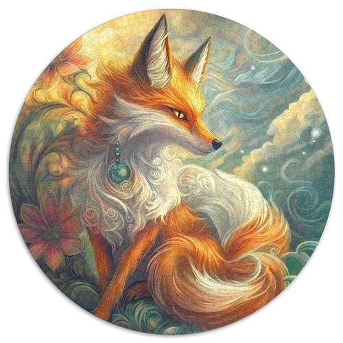Fox 1000 Teile Puzzle Rundpuzzle Schwieriges Großes Stressabbau-Spielzeug Für Erwachsene Kinder Kreativ 1000pcs (67.5x67.5cm) von QIAVXZIP