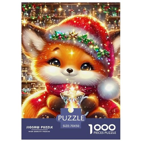 Fox 1000 Teile Schwieriges Großes Puzzle Tier Ab 14 Jahren, Teile Passen Perfekt Zusammen, Geschicklichkeitsspiel, Perfekt Für Spieleabende, Pädagogisches 70x50cm/1000pcs von QIAVXZIP