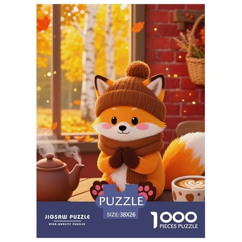 Fox 1000 Teile Schwieriges Großes Puzzle Tier Für Die Ganze Familie, Teile Passen Perfekt Zusammen, Geschicklichkeitsspiel, Perfekt Für Spieleabende, Pädagogisches 38x26cm/1000pcs von QIAVXZIP