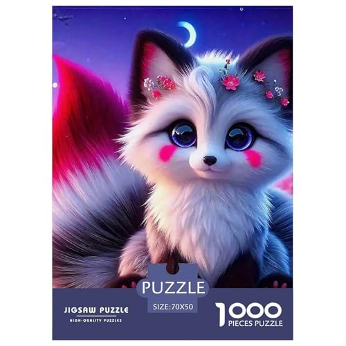 Fox 1000 Teile Schwieriges Großes Puzzle Tier Für Die Ganze Familie, Teile Passen Perfekt Zusammen, Geschicklichkeitsspiel, Perfekt Für Spieleabende, Pädagogisches 70x50cm/1000pcs von QIAVXZIP
