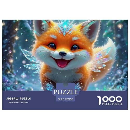 Fox 1000 Teile Schwieriges Großes Puzzle Tier Für Erwachsene Und Kinder, Teile Passen Perfekt Zusammen, Geschicklichkeitsspiel, Perfekt Für Spieleabende, Stressabbau-Spielzeug 70x50cm/1000pcs von QIAVXZIP