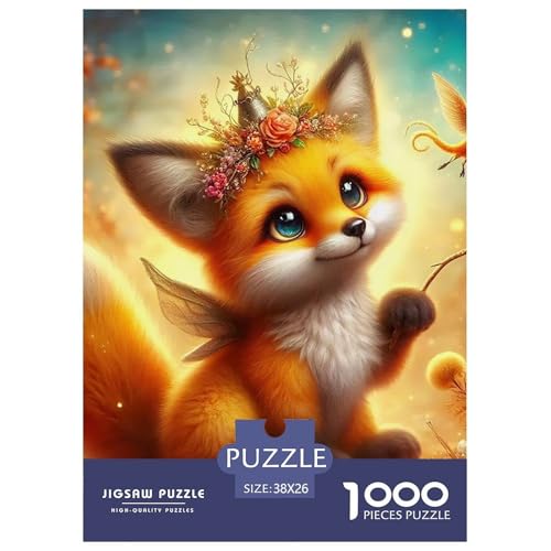 Fox 1000 Teile Unmöglich Puzzles Tier Ab 14 Jahren, Teile Passen Perfekt Zusammen, Geschicklichkeitsspiel, Premium Quality, Pädagogisches 38x26cm/1000pcs von QIAVXZIP