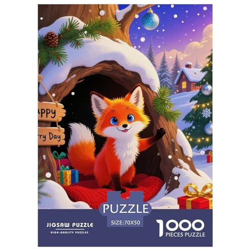 Fox 1000 Teile Unmöglich Puzzles Tier Für Erwachsene, Familien, Teile Passen Perfekt Zusammen, Geschicklichkeitsspiel, Premium Quality, Stressabbau-Spielzeug 70x50cm/1000pcs von QIAVXZIP