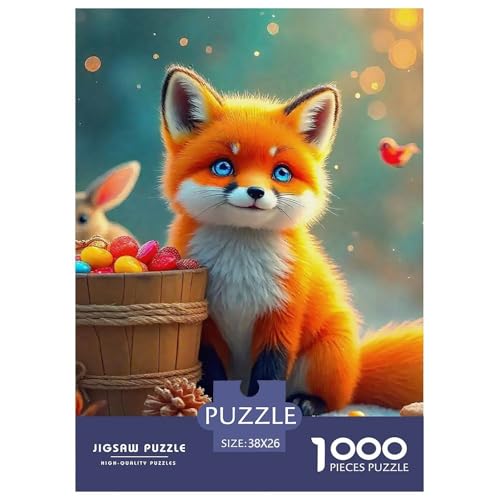 Fox 1000 Teile Unmöglich Puzzles Tier Für Erwachsene Und Kinder, Teile Passen Perfekt Zusammen, Geschicklichkeitsspiel, Premium Quality, Stressabbau-Spielzeug 38x26cm/1000pcs von QIAVXZIP