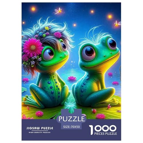Frosch 1000 Teile Klassische Puzzle Tier Für Die Ganze Familie, Teile Passen Perfekt Zusammen, Geschicklichkeitsspiel, Premium Quality, Pädagogisches 70x50cm/1000pcs von QIAVXZIP