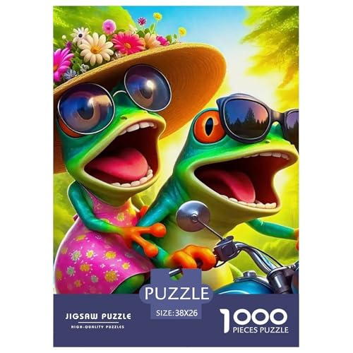 Frosch 1000 Teile Schwieriges Großes Puzzle Tier Für Die Ganze Familie, Teile Passen Perfekt Zusammen, Geschicklichkeitsspiel, Perfekt Für Spieleabende, Stressabbau-Spielzeug 38x26cm/1000pcs von QIAVXZIP