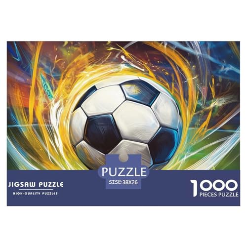 Fußball 1000 Teile Unmöglich Puzzles Für Die Ganze Familie, Teile Passen Perfekt Zusammen, Geschicklichkeitsspiel, Premium Quality, Pädagogisches 38x26cm/1000pcs von QIAVXZIP