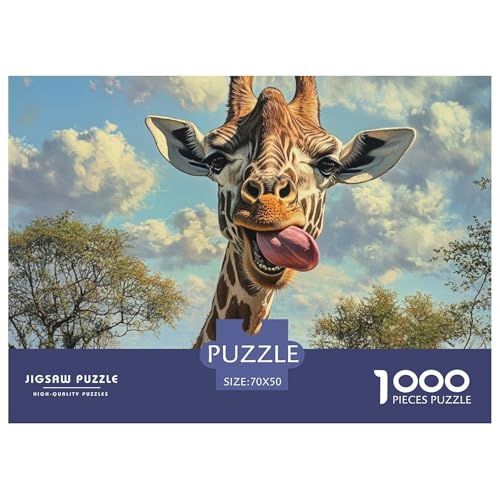 Giraffe 1000 Teile Klassische Puzzle Für Die Ganze Familie, Teile Passen Perfekt Zusammen, Geschicklichkeitsspiel, Perfekt Für Spieleabende, Stressabbau-Spielzeug 70x50cm/1000pcs von QIAVXZIP