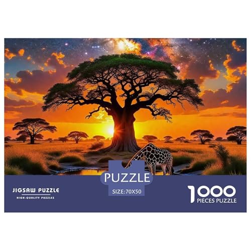 Giraffe 1000 Teile Klassische Puzzle Tier Für Die Ganze Familie, Teile Passen Perfekt Zusammen, Geschicklichkeitsspiel, Perfekt Für Spieleabende, Pädagogisches 70x50cm/1000pcs von QIAVXZIP
