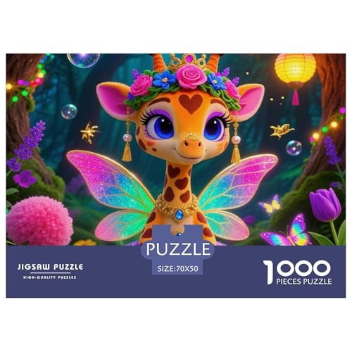 Giraffe 1000 Teile Klassische Puzzle Tier Für Erwachsene Und Kinder, Teile Passen Perfekt Zusammen, Geschicklichkeitsspiel, Perfekt Für Spieleabende, Stressabbau-Spielzeug 70x50cm/1000pcs von QIAVXZIP