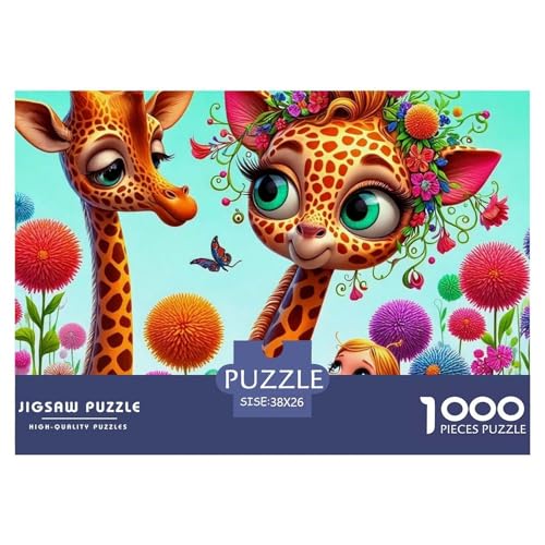 Giraffe 1000 Teile Schwieriges Großes Puzzle Tier Für Erwachsene, Familien, Teile Passen Perfekt Zusammen, Geschicklichkeitsspiel, Perfekt Für Spieleabende, Stressabbau-Spielzeug 38x26cm/1000pcs von QIAVXZIP