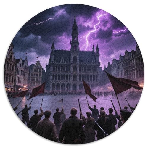 Grand Platz 1000 PCS Puzzle Circular Puzzles Schwieriges Großes Stressabbau-Spielzeug Für Erwachsene Kinder Kreativ 1000pcs (67.5x67.5cm) von QIAVXZIP