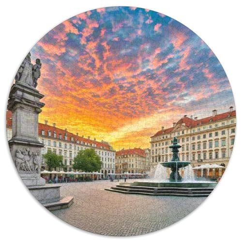 Grand Platz 1000 PCS Puzzle Runde Puzzles Schwieriges Großes Stressabbau-Spielzeug Für Erwachsene Kinder Kreativ 1000pcs (67.5x67.5cm) von QIAVXZIP