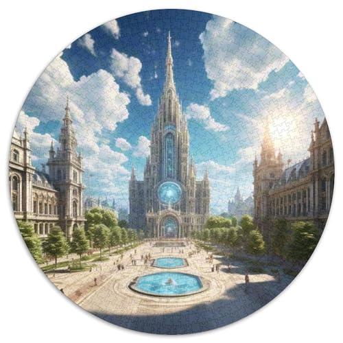 Grand Platz 1000 PCS Puzzle Rundpuzzle Schwieriges Großes Stressabbau-Spielzeug Für Erwachsene Und Kinder 1000pcs (67.5x67.5cm) von QIAVXZIP