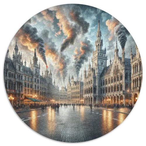 Grand Platz 1000 Teile Künstlerisches Jigsaw Puzzle Runde Puzzles Schwieriges Großes Stressabbau-Spielzeug Für Erwachsene Und Kinder 1000pcs (67.5x67.5cm) von QIAVXZIP
