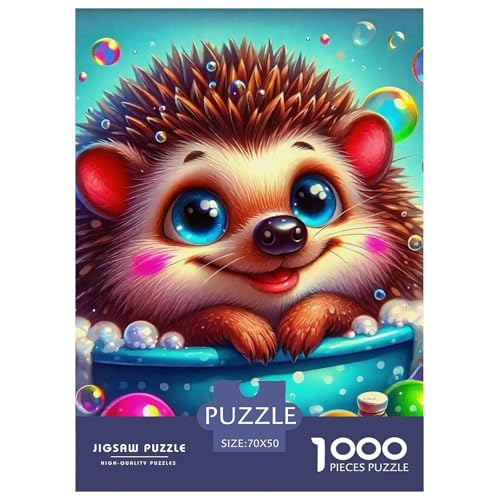 Hedgehog 1000 Teile Klassische Puzzle Tier Ab 14 Jahren, Teile Passen Perfekt Zusammen, Geschicklichkeitsspiel, Premium Quality, Stressabbau-Spielzeug 70x50cm/1000pcs von QIAVXZIP