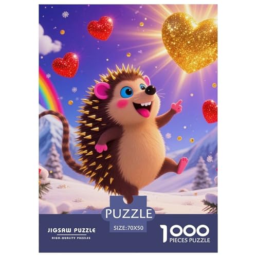Hedgehog 1000 Teile Unmöglich Puzzles Tier Für Die Ganze Familie, Teile Passen Perfekt Zusammen, Geschicklichkeitsspiel, Perfekt Für Spieleabende, Stressabbau-Spielzeug 70x50cm/1000pcs von QIAVXZIP