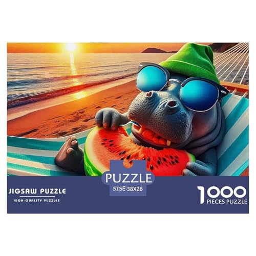 Hippopotamus 1000 Teile Klassische Puzzle Tier Ab 14 Jahren, Teile Passen Perfekt Zusammen, Geschicklichkeitsspiel, Premium Quality, Pädagogisches 38x26cm/1000pcs Hippopotamus 1000 Teile Klassische Puzzle Tier Ab 14 Jahren, Teile Passen Perfekt Zusammen, Geschicklichkeitsspiel, Premium Quality, Pädagogisches 38x26cm/1000pcs von QIAVXZIP