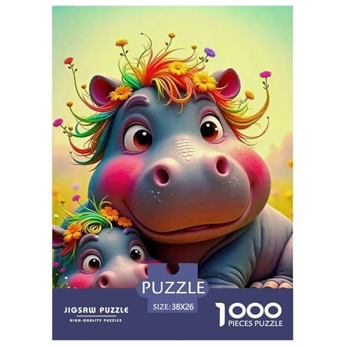 Hippopotamus 1000 Teile Unmöglich Puzzles Tier Ab 14 Jahren, Teile Passen Perfekt Zusammen, Geschicklichkeitsspiel, Premium Quality, Pädagogisches 38x26cm/1000pcs Hippopotamus 1000 Teile Unmöglich Puzzles Tier Ab 14 Jahren, Teile Passen Perfekt Zusammen, Geschicklichkeitsspiel, Premium Quality, Pädagogisches 38x26cm/1000pcs von QIAVXZIP