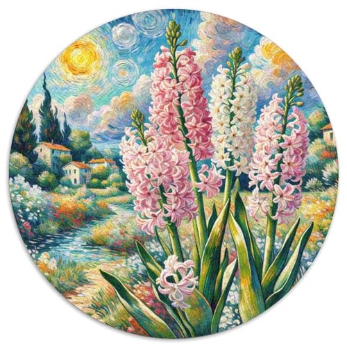 Hyazinthe 1000 Teile Künstlerisches Jigsaw Puzzle Blumen Kreisförmige EinzigKunst ige Puzzle Schwieriges Großes Stressabbau-Spielzeug Für Erwachsene Und Kinder 1000pcs (67.5x67.5cm) von QIAVXZIP