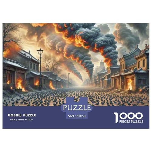 Jackdaw Caching bei Dämmerung 1000 Teile Schwieriges Großes Puzzle Tier, Teile Passen Perfekt Zusammen, Geschicklichkeitsspiel, Perfekt Für Spieleabende, Stressabbau-Spielzeug 70x50cm/1000pcs von QIAVXZIP