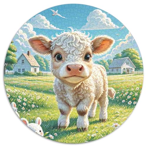 Kälber 1000 PCS Puzzle Tier Kreisförmige EinzigKunst ige Puzzle Schwieriges Großes Stressabbau-Spielzeug Geeignet 1000pcs (67.5x67.5cm) von QIAVXZIP