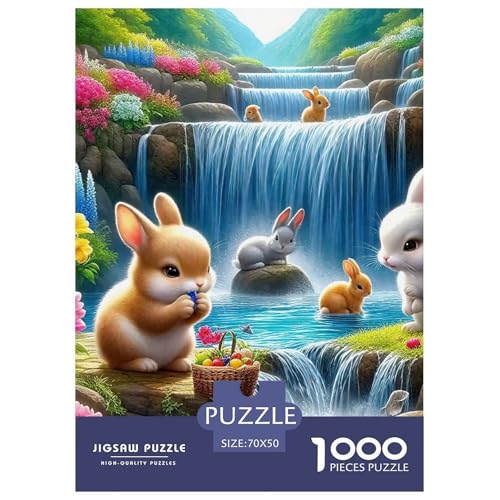 Kaninchen 1000 Teile Klassische Puzzle Tier Für Die Ganze Familie, Teile Passen Perfekt Zusammen, Geschicklichkeitsspiel, Perfekt Für Spieleabende, Pädagogisches 70x50cm/1000pcs von QIAVXZIP