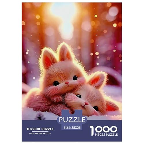 Kaninchen 1000 Teile Schwieriges Großes Puzzle Tier Für Erwachsene Und Kinder, Teile Passen Perfekt Zusammen, Geschicklichkeitsspiel, Perfekt Für Spieleabende, Stressabbau-Spielzeug 38x26cm/1000pcs von QIAVXZIP