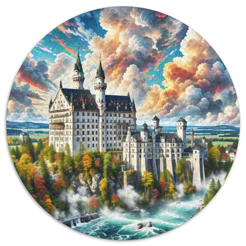 Karlsbrücke 1000 PCS Puzzle Rundes Puzzle Schwieriges Großes Stressabbau-Spielzeug Für Erwachsene Kinder Kreativ 1000pcs (67.5x67.5cm) von QIAVXZIP