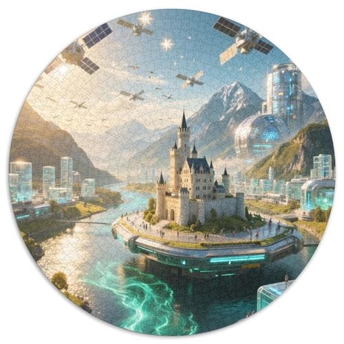Karlsbrücke 1000 PCS Puzzle Rundpuzzle Schwieriges Großes Stressabbau-Spielzeug Geeignet 1000pcs (67.5x67.5cm) von QIAVXZIP