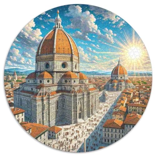 Kathedrale von Florenz 1000 Teile Künstlerisches Jigsaw Puzzle Gebäude Runde Puzzles Schwieriges Großes Stressabbau-Spielzeug Für Erwachsene Kinder Kreativ 1000pcs (67.5x67.5cm) von QIAVXZIP