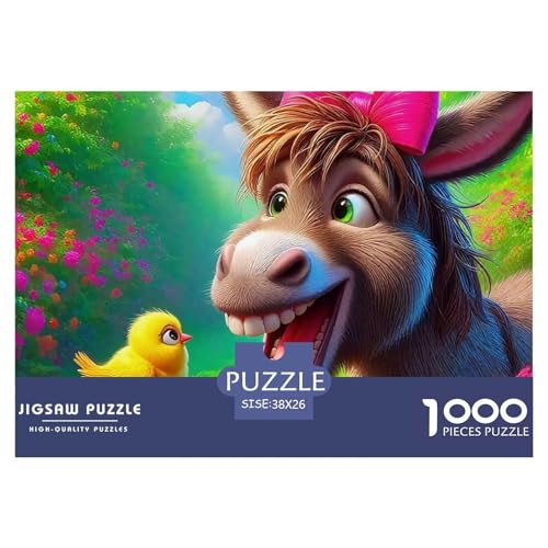 Kleiner Esel 1000 Teile Klassische Puzzle Tier Ab 14 Jahren, Teile Passen Perfekt Zusammen, Geschicklichkeitsspiel, Perfekt Für Spieleabende, Stressabbau-Spielzeug 38x26cm/1000pcs von QIAVXZIP