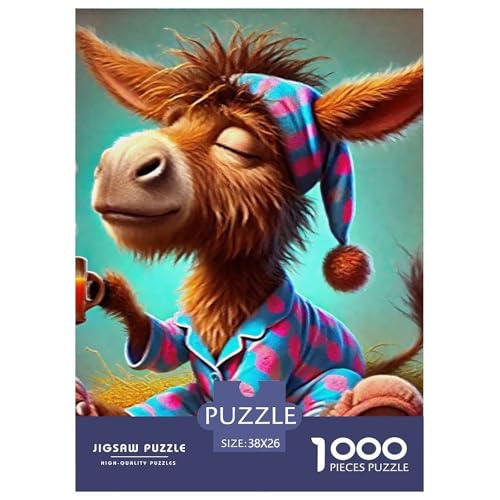 Kleiner Esel 1000 Teile Klassische Puzzle Tier Ab 14 Jahren, Teile Passen Perfekt Zusammen, Geschicklichkeitsspiel, Premium Quality, Pädagogisches 38x26cm/1000pcs von QIAVXZIP