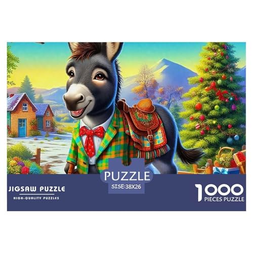 Kleiner Esel 1000 Teile Klassische Puzzle Tier Ab 14 Jahren, Teile Passen Perfekt Zusammen, Geschicklichkeitsspiel, Premium Quality, Pädagogisches 38x26cm/1000pcs von QIAVXZIP