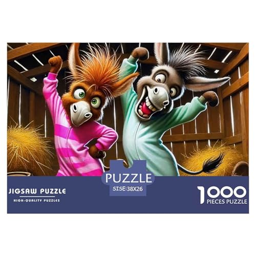 Kleiner Esel 1000 Teile Klassische Puzzle Tier Ab 14 Jahren, Teile Passen Perfekt Zusammen, Geschicklichkeitsspiel, Premium Quality, Stressabbau-Spielzeug 38x26cm/1000pcs von QIAVXZIP
