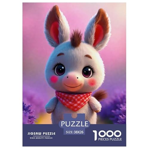 Kleiner Esel 1000 Teile Klassische Puzzle Tier Ab 14 Jahren, Teile Passen Perfekt Zusammen, Geschicklichkeitsspiel, Premium Quality, Stressabbau-Spielzeug 38x26cm/1000pcs von QIAVXZIP